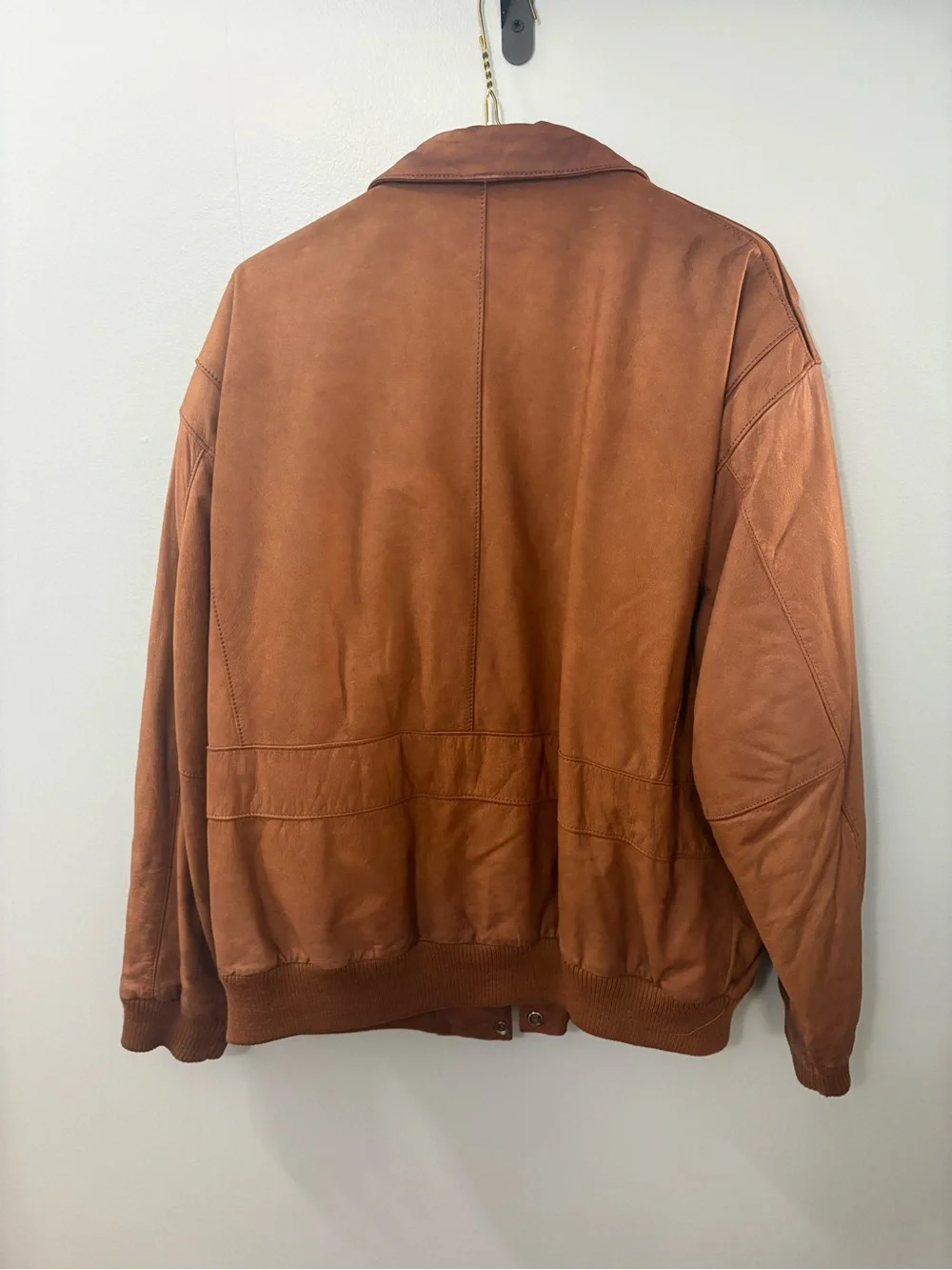Women's Vintage Brown Leather Bomber Jacket